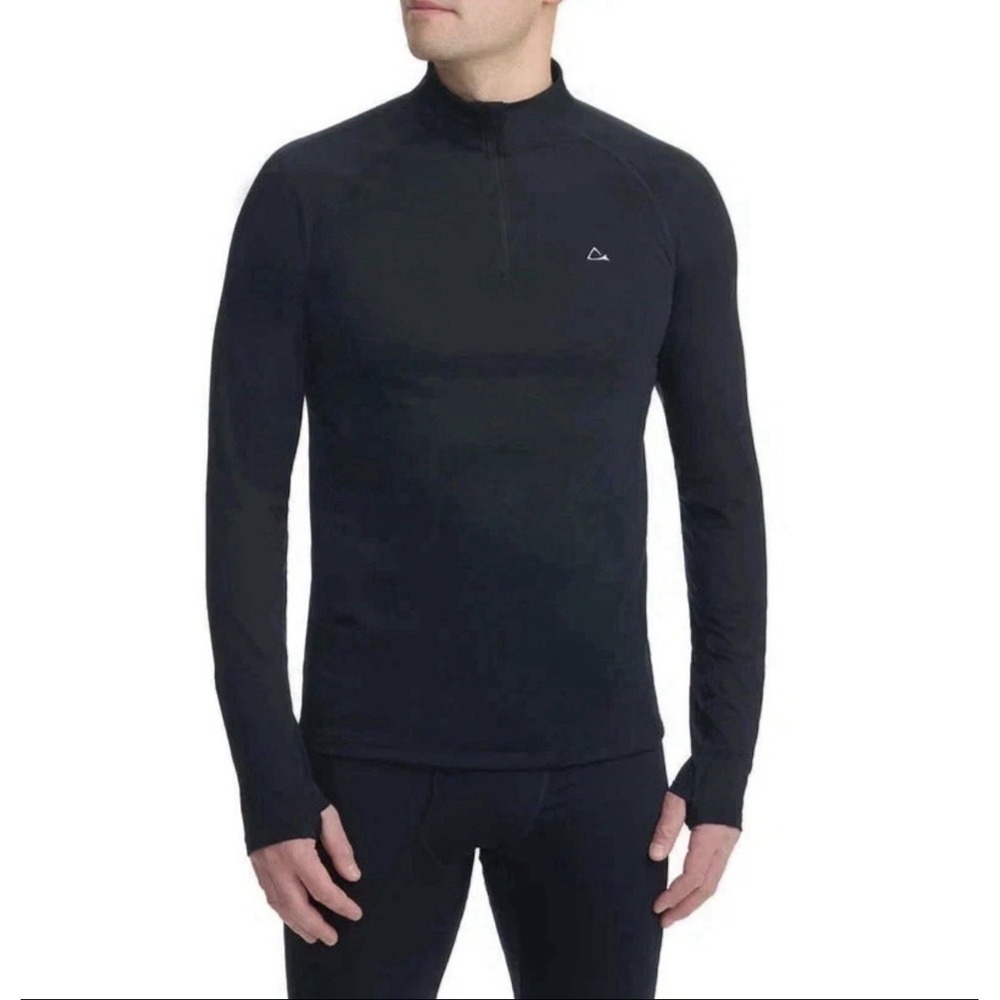 Paradox Mens Medium Black 1/4 Zip Performance Pullover Running Outdoors Merino